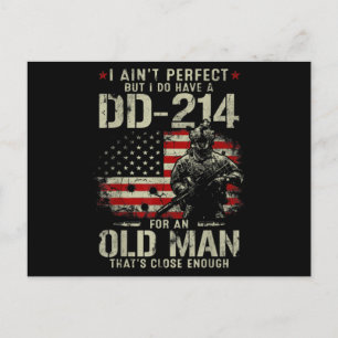 Mens私は完璧ではない私はDD-214の退役軍人を持っている ポストカード