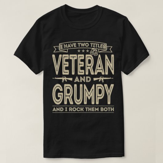 Mens私は2つのタイトルを持っている退役軍人と不機嫌なおもしろいPr Tシャツ (デザイン正面)