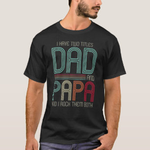 Mens私は2つのタイトルパパとPapa I Rock Bo Tシャツ