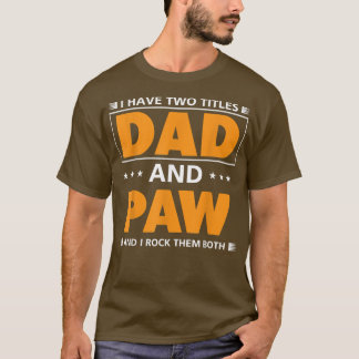 Mens私は2つのタイトルパパとPaw for Grandpa  Tシャツ