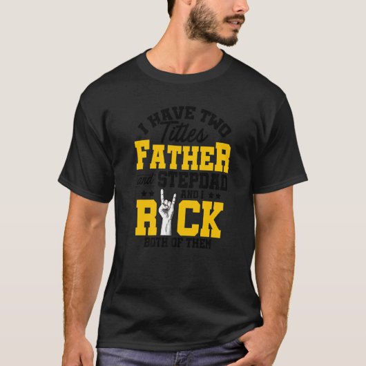 Mens私は2つのタイトル父と義父と私Ro Tシャツ (正面)