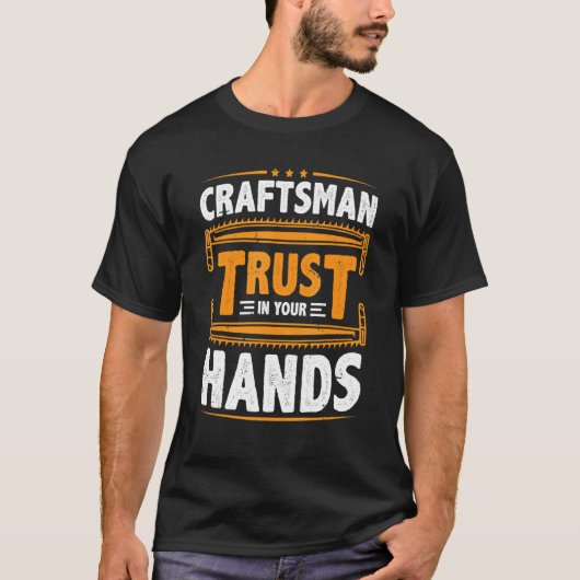 Mens職人が手の電気技師Haを信頼 Tシャツ (正面)