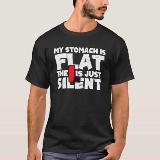 Mens胃がフラットLは単静かに脂肪F Tシャツ (正面)