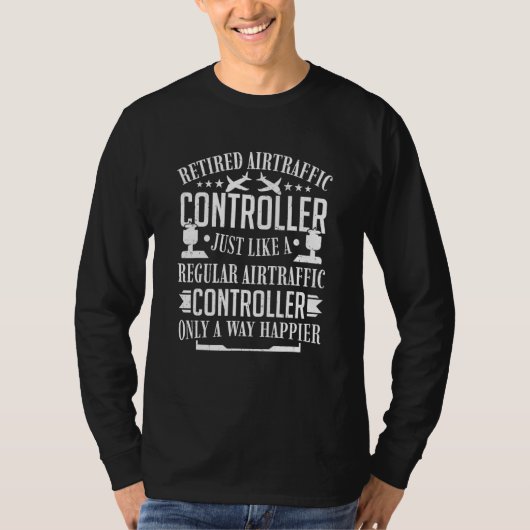 Mens航空交通退職航空管制機飛行 Tシャツ (正面)