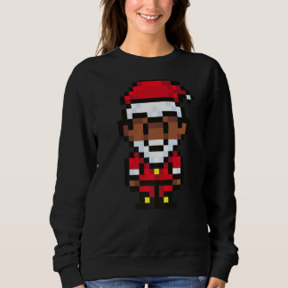 Mens醜いクリスマスとSanta Pixel Character For Fami スウェットシャツ