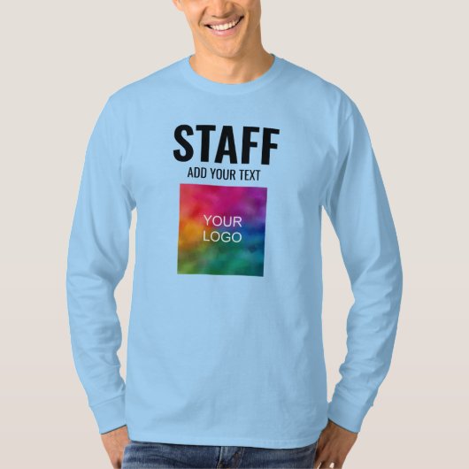 Mens長袖ティーズのスタッフのメンバー Tシャツ (正面)