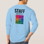 Mens長袖ティーズのスタッフのメンバー Tシャツ (裏面)