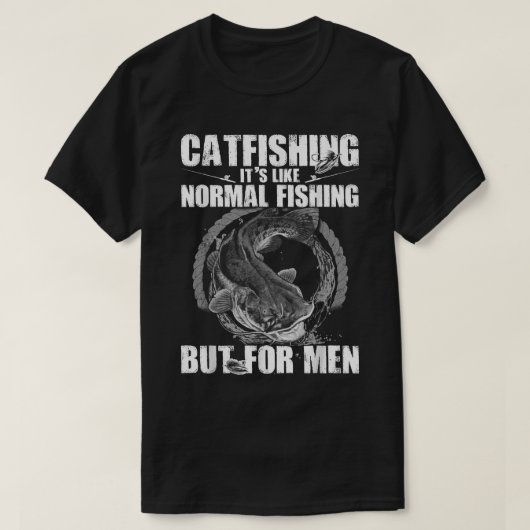 MENS魚釣り男性へのCatfishingはMEM用 Tシャツ (デザイン正面)