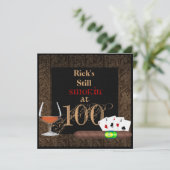 MENS 100誕生日葉巻,カードブランディ招待状 招待状 (スタンド正面)