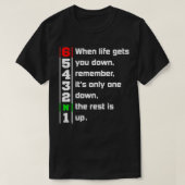 Mens 1 Down 6 Up Motorcycle drag racing  Tシャツ (デザイン正面)