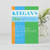 Mens 21st Birthday Invitation 招待状 (スタンド正面)