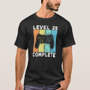 Mens 25誕生日メンズゲームレベル25完全25 tシャツ
