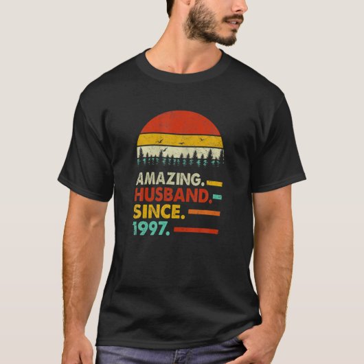 Mens 25Th Wedding Anniversary For Him Awesome Husb Tシャツ (正面)