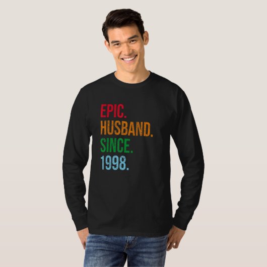Mens 25th Wedding Anniversary Ideas Epic Husband S Tシャツ (正面フル)