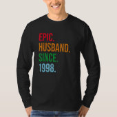 Mens 25th Wedding Anniversary Ideas Epic Husband S Tシャツ (正面)