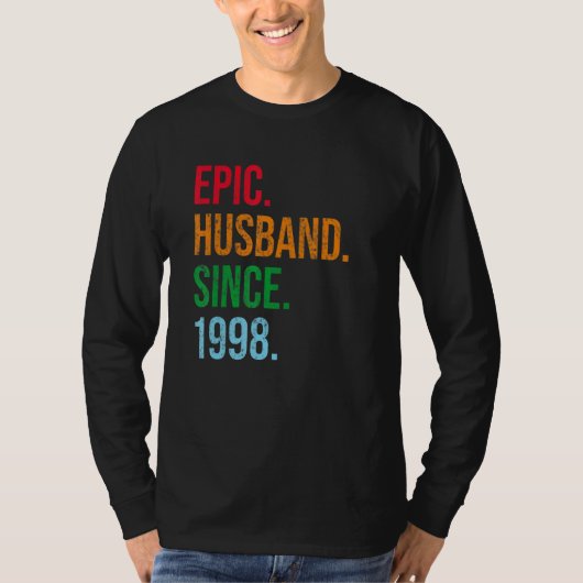 Mens 25th Wedding Anniversary Ideas Epic Husband S Tシャツ (正面)