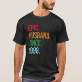 Mens 25th Wedding Anniversary Ideas Epic Husband S Tシャツ (正面)