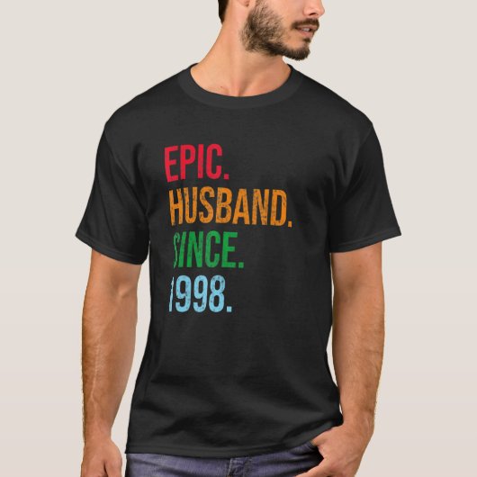 Mens 25th Wedding Anniversary Ideas Epic Husband S Tシャツ (正面)
