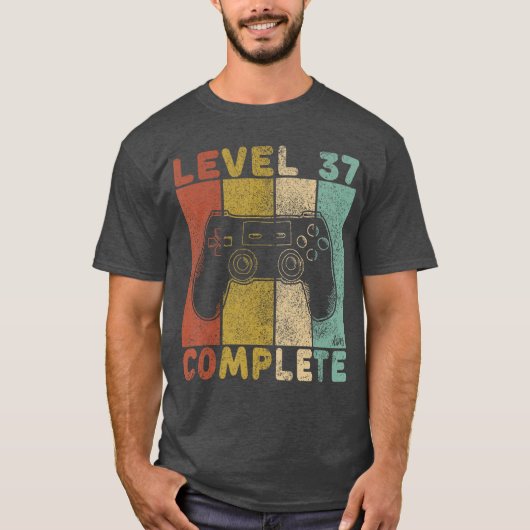 Mens 37th Birthday Men Gaming Level 37 Complete bo Tシャツ (正面)