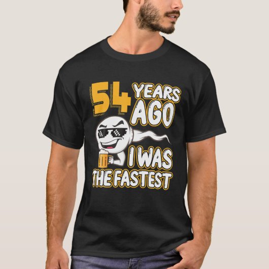 Mens 54誕生日Gag精子54年前は私が Tシャツ (正面)