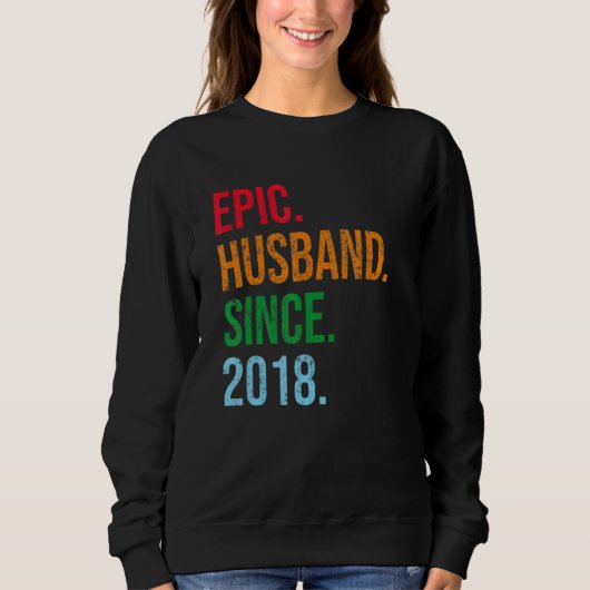 Mens 5th Wedding Anniversary Ideas Epic Husband Si スウェットシャツ (正面)