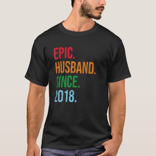 Mens 5th Wedding Anniversary Ideas Epic Husband Si Tシャツ (正面)
