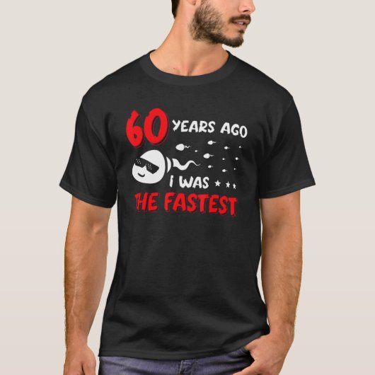 Mens 60年前の私は最速の誕生日 tシャツ (正面)