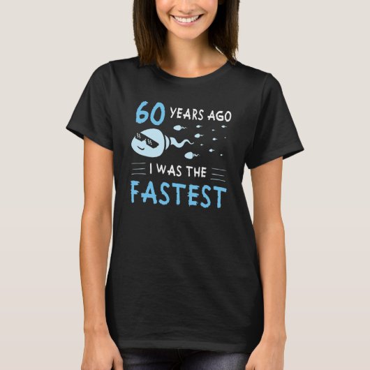 Mens 60年前の私は最速の誕生日 tシャツ (正面)