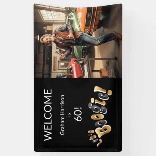 Men's 60th Birthday Party Photo 横断幕 (縦)