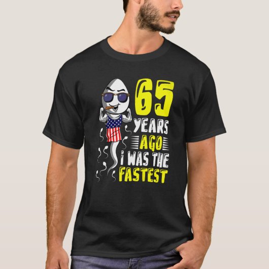 Mens 65年前、私は最速65誕生日だった tシャツ (正面)