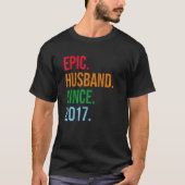 Mens 6th Wedding Anniversary Ideas Epic Husband Si Tシャツ (正面)