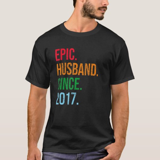 Mens 6th Wedding Anniversary Ideas Epic Husband Si Tシャツ (正面)