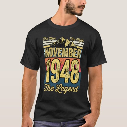 Mens 73誕生日男The Myth The Legend Nov Tシャツ (正面)