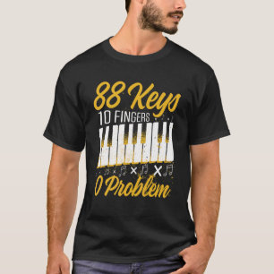 Mens 88鍵10指0問題ピアノプレーヤーM Tシャツ
