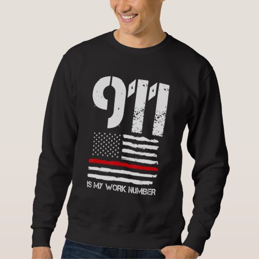 Mens 911は私の勤務番消防士の番号 スウェットシャツ (正面)