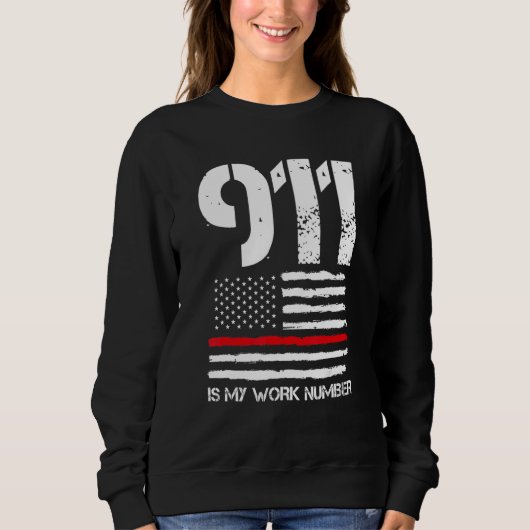 Mens 911は私の勤務番消防士の番号 スウェットシャツ (正面)