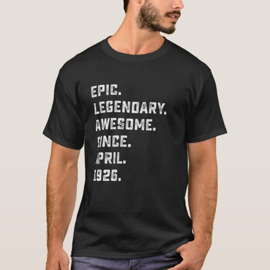 Mens 95Th Birthday Gifts Epic Awesome Legend Since Tシャツ (正面)