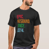 Mens 9th Wedding Anniversary Ideas Epic Husband Si Tシャツ (正面)