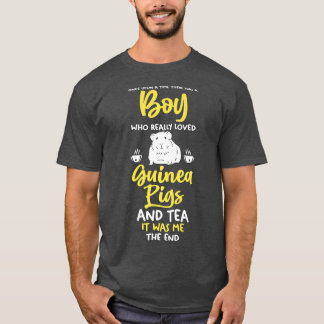 Mens A Boy Who Love Tea And Guinea Pig Premium 412 Tシャツ