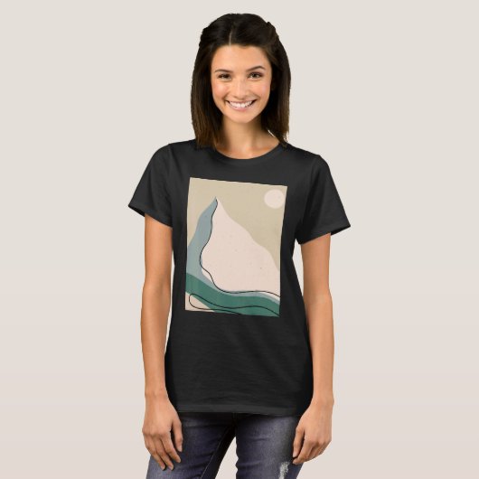 Mens Abstract Mountains Landscape Nature Sky Minim Tシャツ (正面フル)