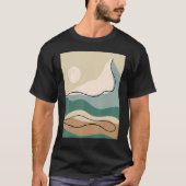 Mens Abstract Mountains Landscape Nature Sky Minim Tシャツ (正面)