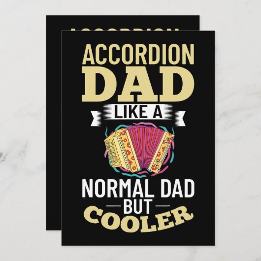 Mens Accordion音楽楽器プレイヤーBeginner Le 招待状 (正面/裏面)