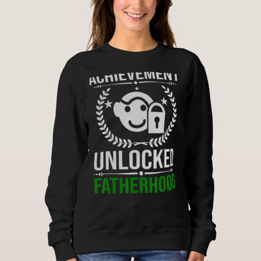 Mens Achievement Unlocked Fatherhood Future Gamer スウェットシャツ (正面)