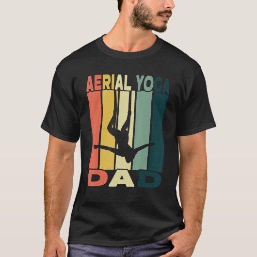 Mens Aerial Yoga Dad I Air Silk Design And Aerial  Tシャツ (正面)