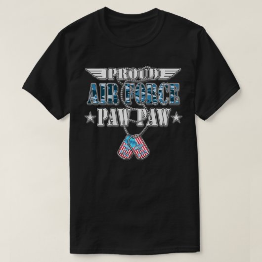 Mens Air 誇りを持った Force Paw Paw USフラッグタグ勝ち Tシャツ (デザイン正面)