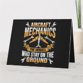 Mens Aircraft Mechanic Hero Design for a aircraft  カード (裏面)