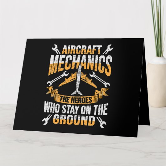Mens Aircraft Mechanic Hero Design for a aircraft  カード (正面)