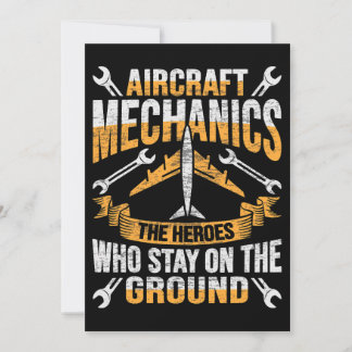 Mens Aircraft Mechanic Hero Design for a aircraft  招待状