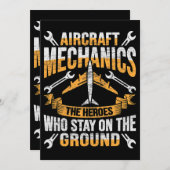 Mens Aircraft Mechanic Hero Design for a aircraft  招待状 (正面/裏面)
