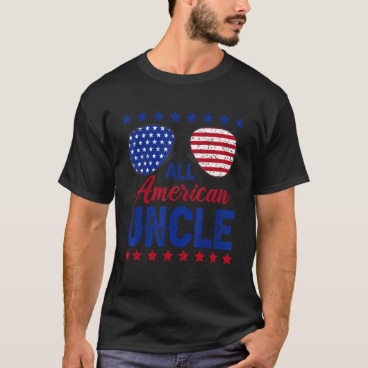 Mens All American Uncle 4Of 7月Matching Ou Tシャツ (正面)